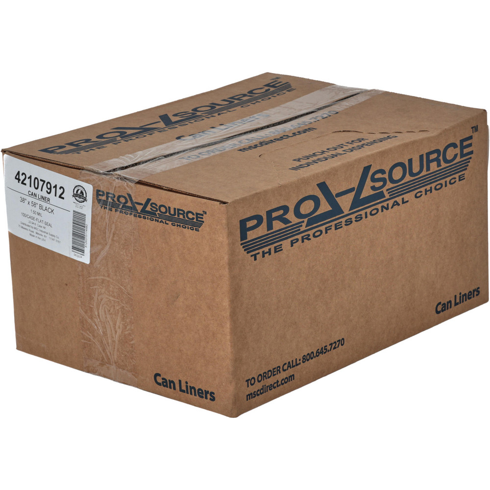 PRO-SOURCE Contractor Trash Bags: 48 gal, 2 mil, Pack of 100 - PSST38482C