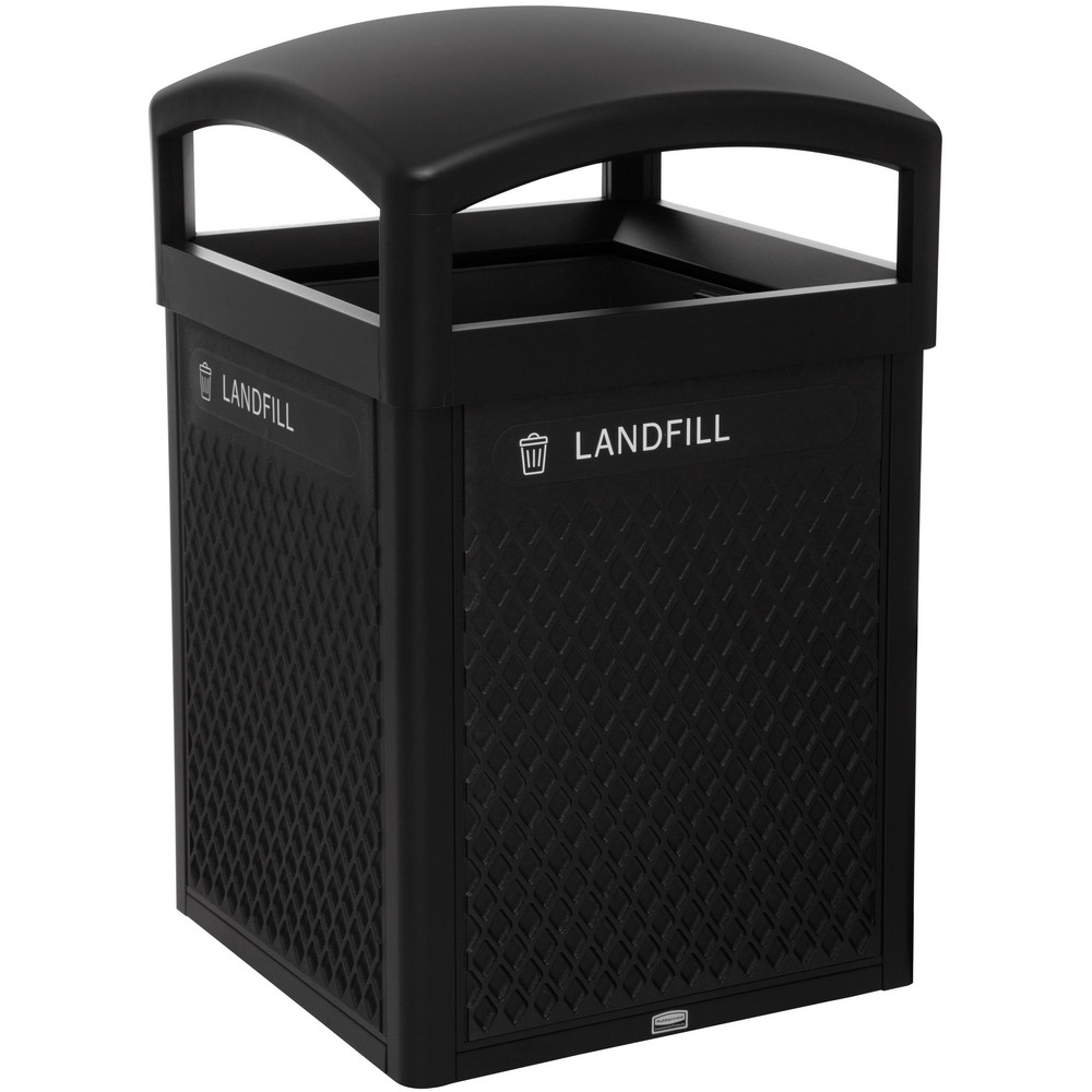 Rubbermaid Decorative Plastic Landfill Panels, Medium, Black, 20.72" × 0.5" × 27.95" - 2182671