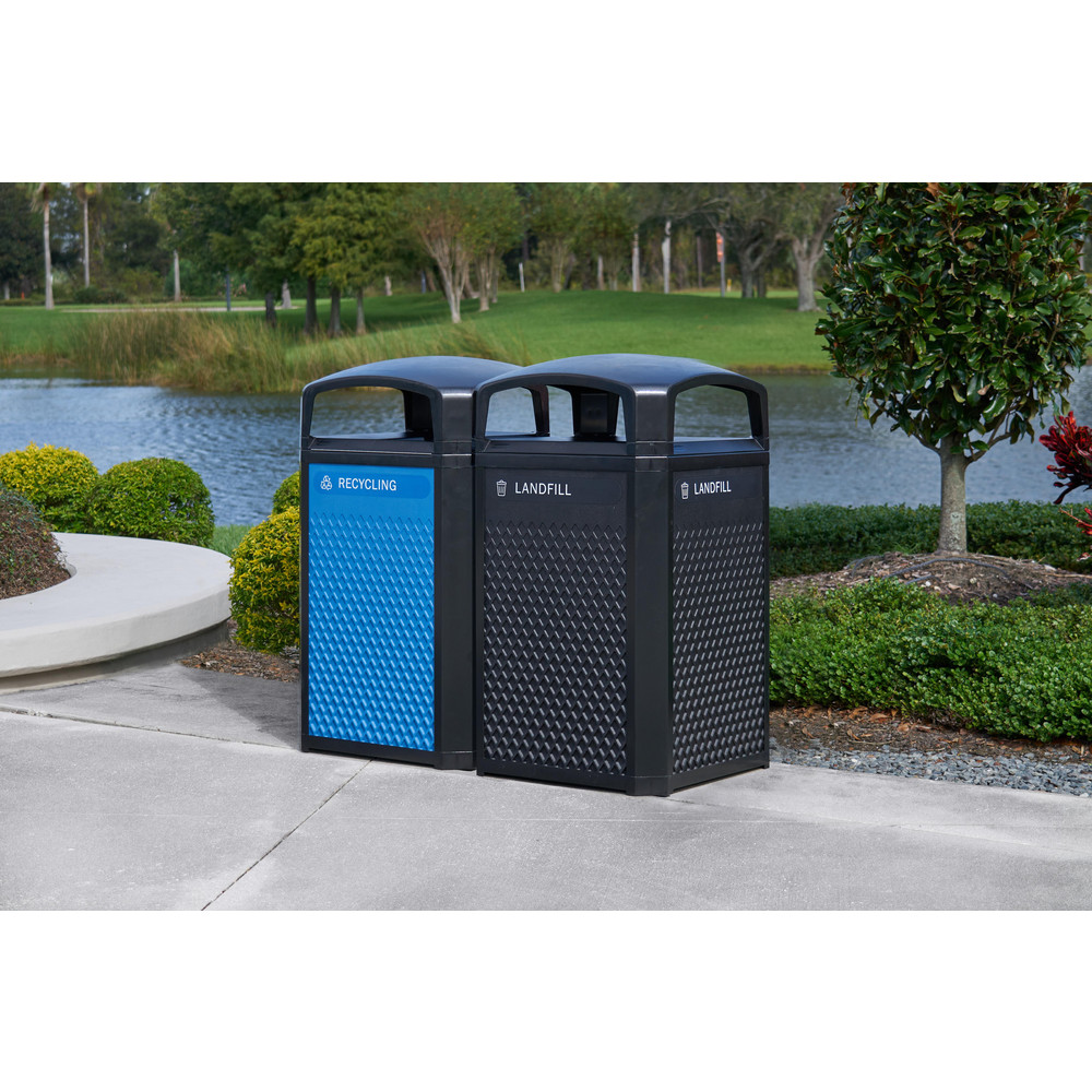 Rubbermaid Decorative Plastic Landfill Panels, Medium, Black, 20.72" × 0.5" × 27.95" - 2182671