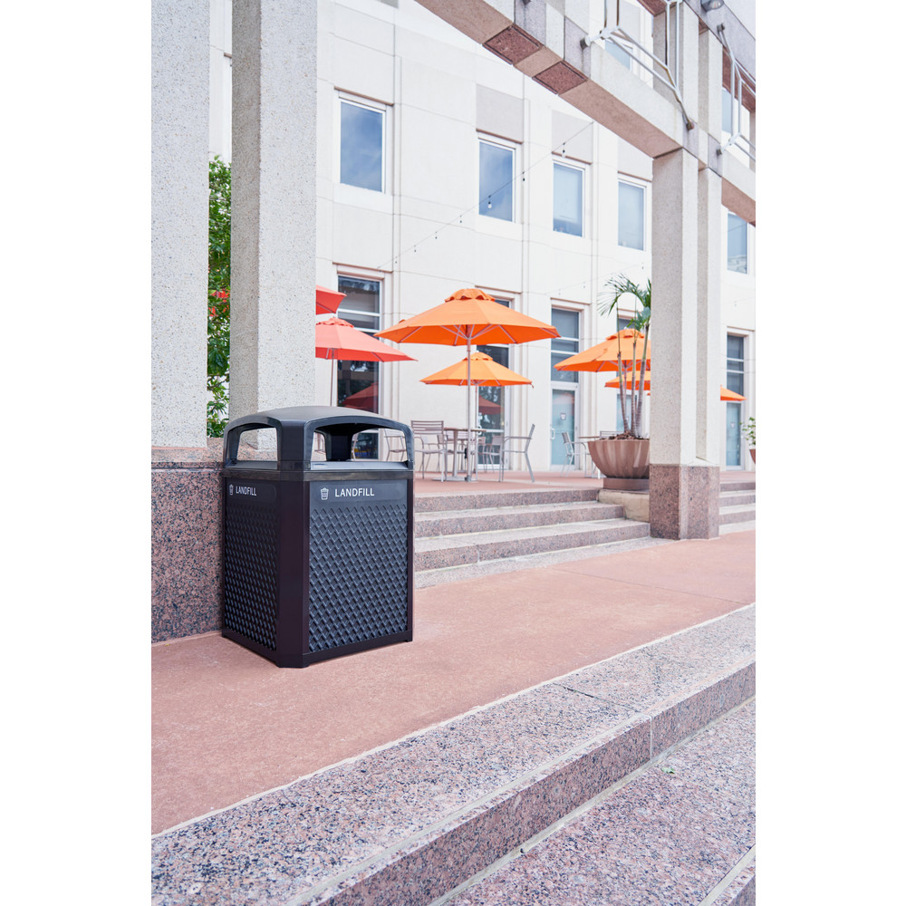Rubbermaid Decorative Plastic Landfill Panels, Medium, Black, 20.72" × 0.5" × 27.95" - 2182671