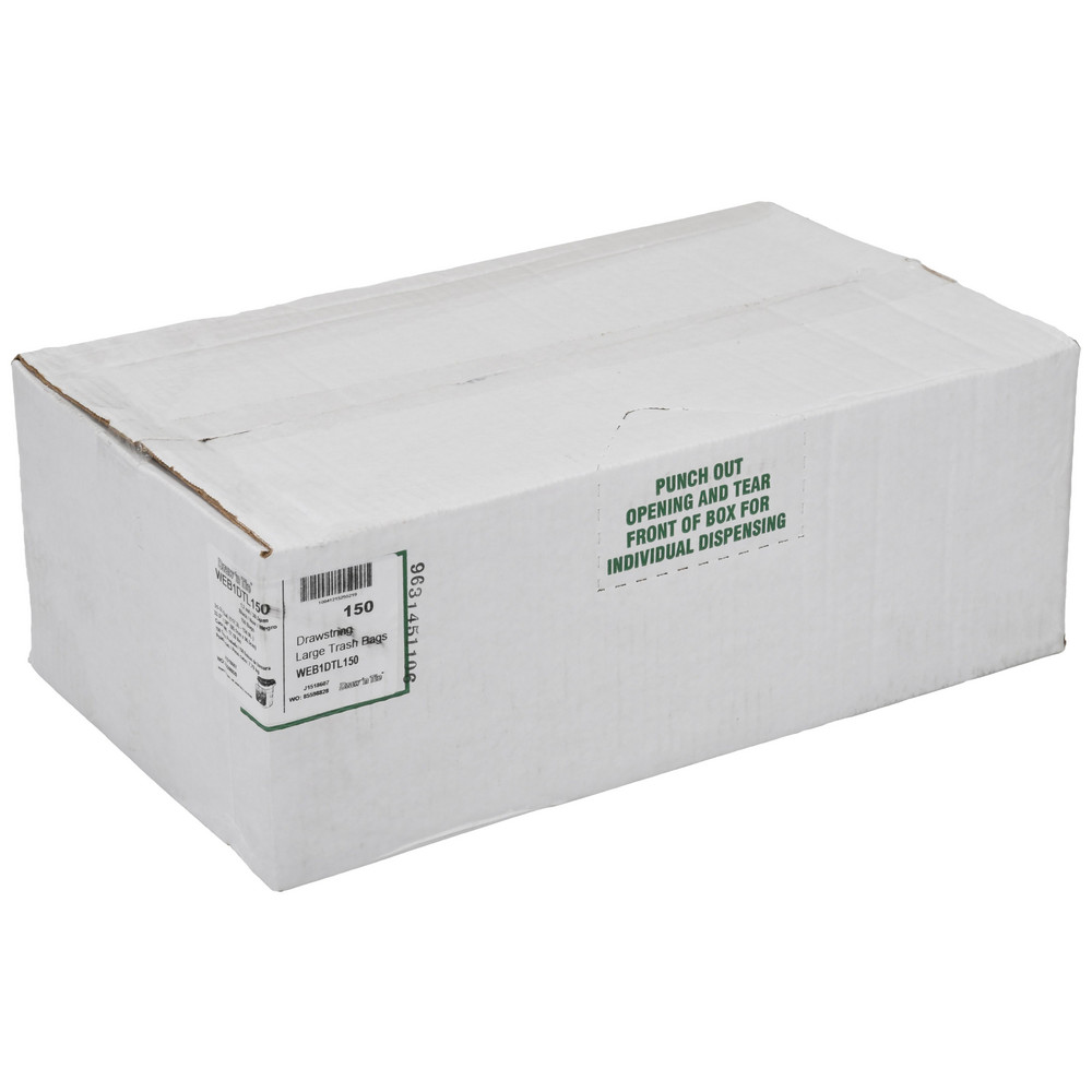 PRO-SOURCE Drawstring Trash Bags: 33 gal, 1.2 mil, Pack of 150 - MSC 60251592