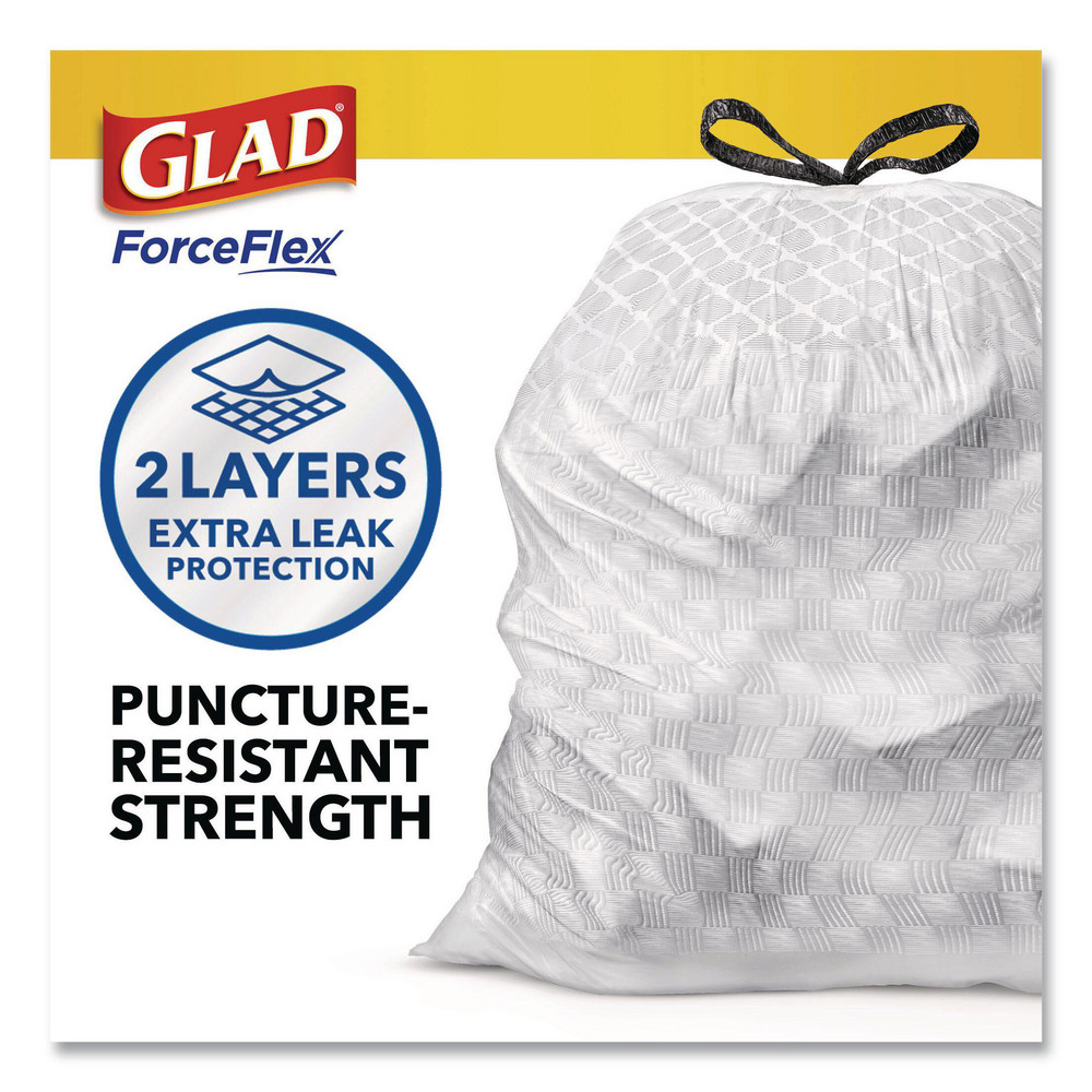 Glad Glad® ForceFlex Drawstring Trash Bags: 13 gal, 0.9 mil, Pack of 330 - CLO78563CT