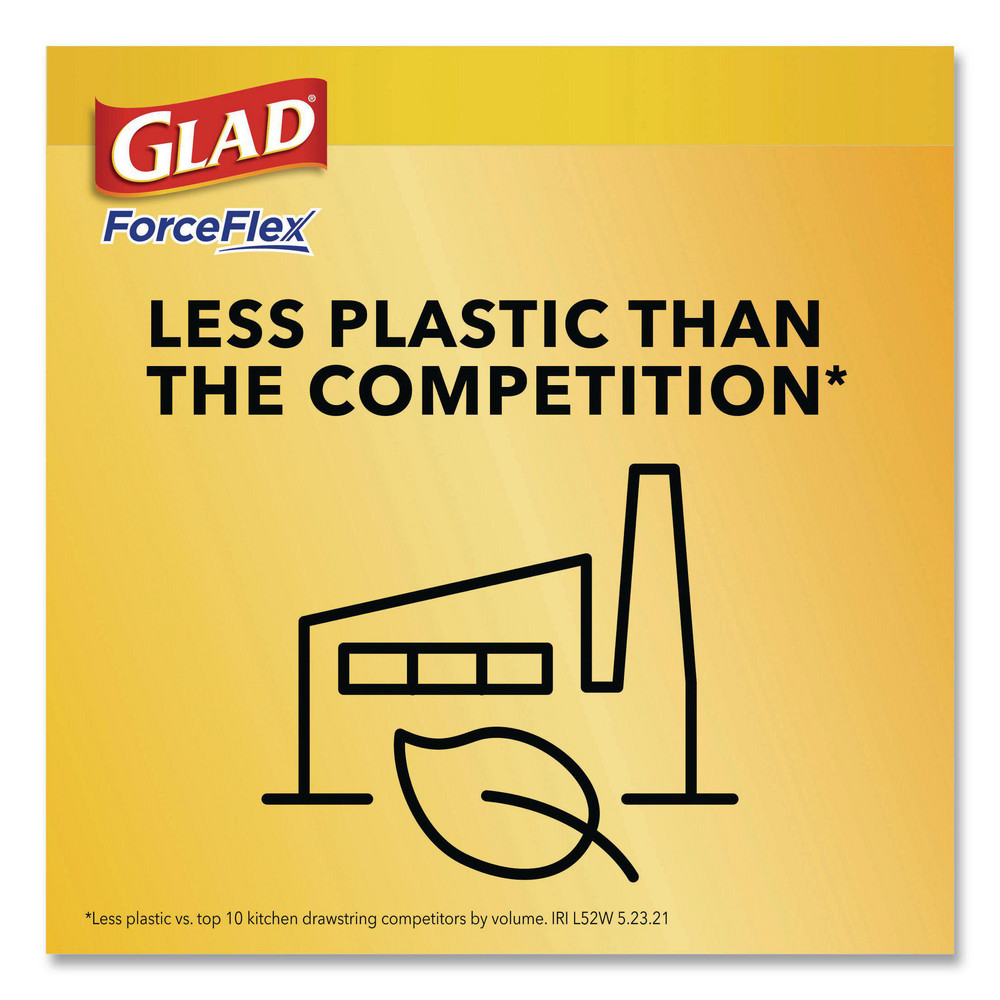 Glad Glad® ForceFlex Drawstring Trash Bags: 13 gal, 0.9 mil, Pack of 330 - CLO78563CT