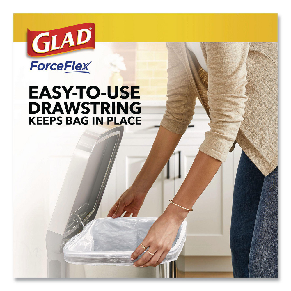Glad Glad® ForceFlex Drawstring Trash Bags: 13 gal, 0.9 mil, Pack of 330 - CLO78563CT