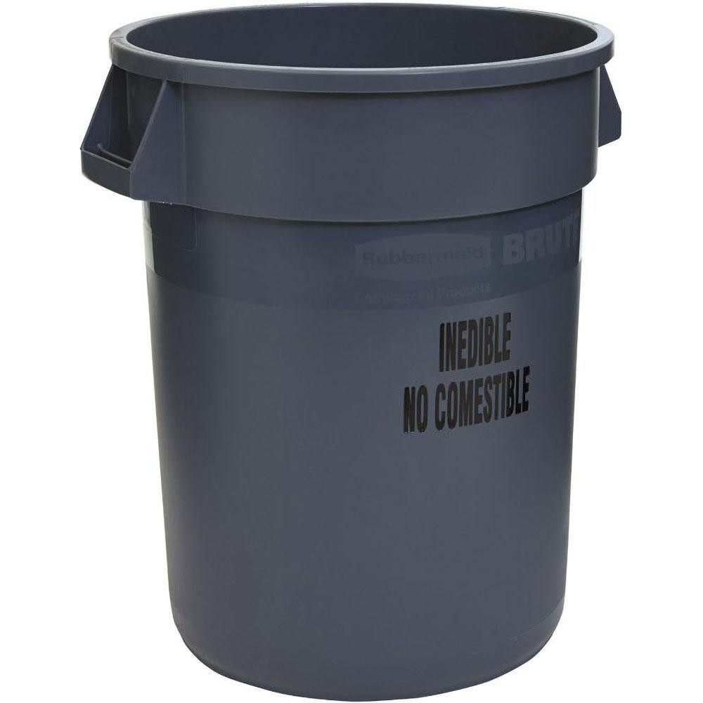 Continental Institutional Trash/Recycling Can: 32 gal, Round, Gray - MSC3200GY