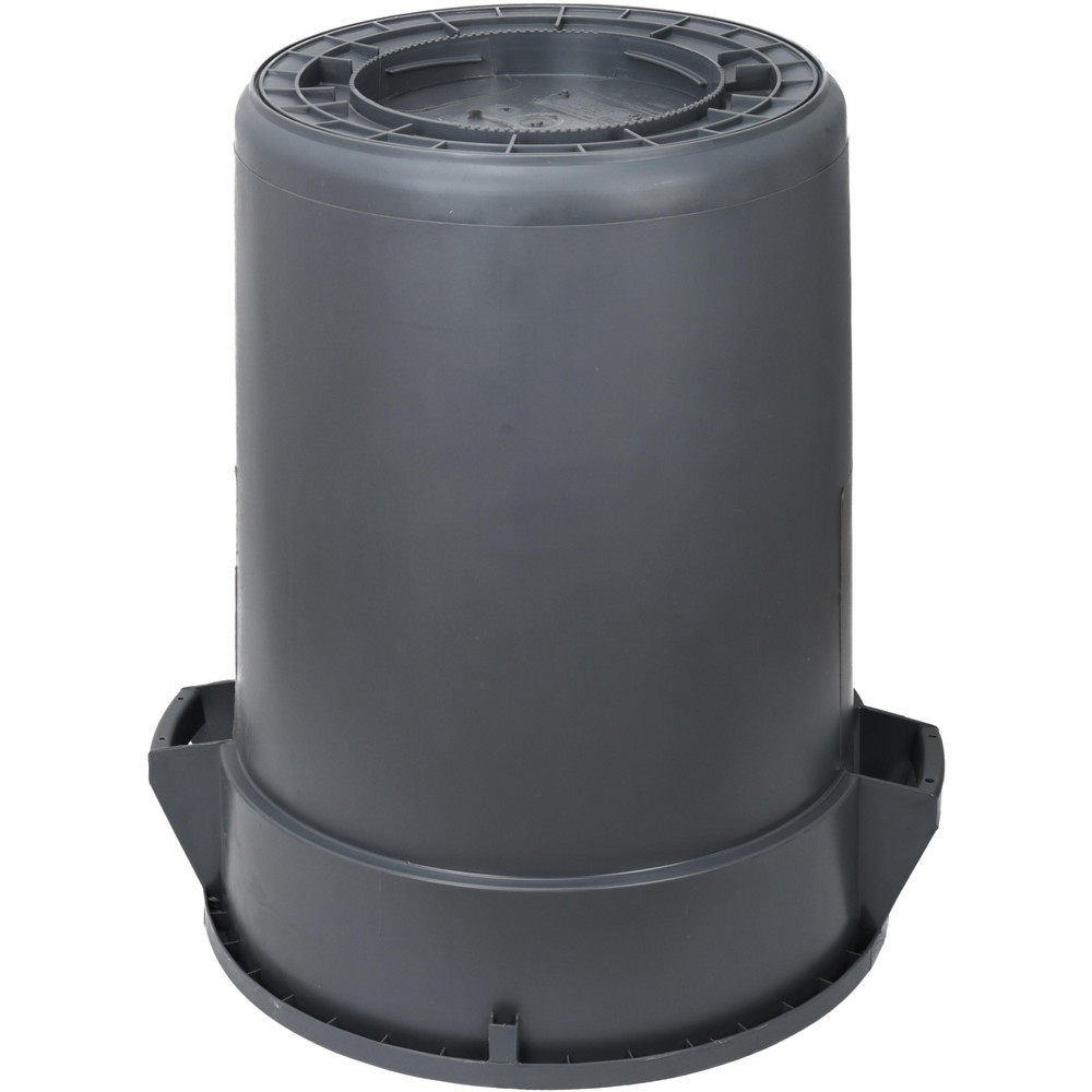 Continental Institutional Trash/Recycling Can: 32 gal, Round, Gray - MSC3200GY