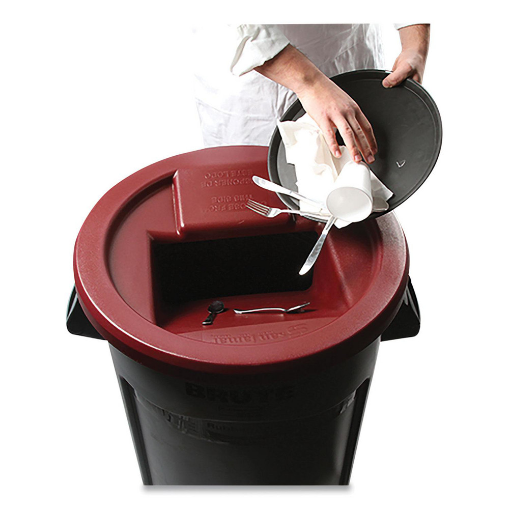 San Jamar Trash Can & Recycling Container Lids: Flat, Round, Round, Most 32- and 44-gal Capacity Receptacles - SJMKA3244
