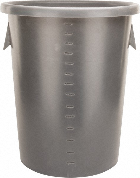 Bayhead Products Trash Can: 40 gal, Round, Gray - CP-40-G