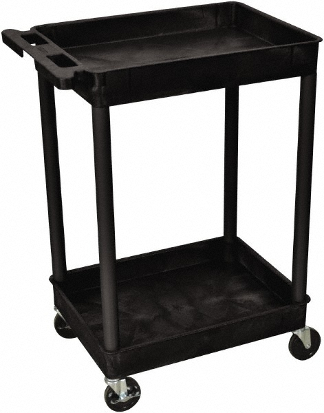 Toter Rollout Trash Can: 32 gal, Rectangle, Black & Gray - ANA32-00GST