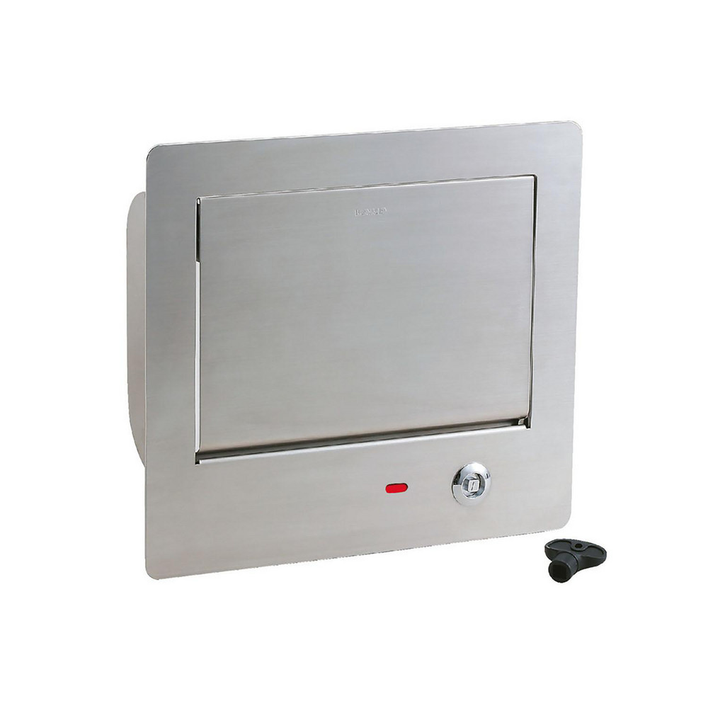 Sugatsune Trash Receptacle Access Doors: 304 Stainless Steel, No, Horizontal or Vertical, 11.0236 - AZ-DD310-HL
