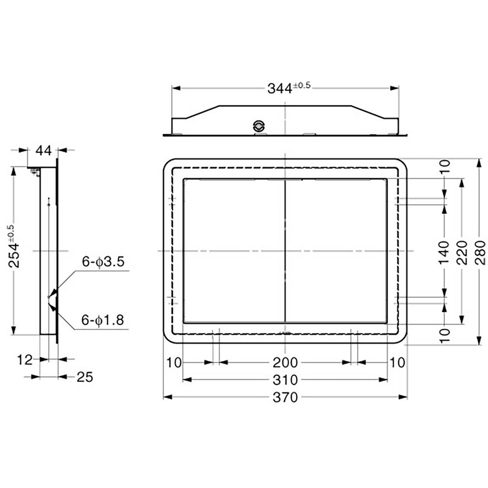 Sugatsune Trash Receptacle Access Doors: 304 Stainless Steel, No, Horizontal or Vertical, 11.0236 - AZ-DD310-HL