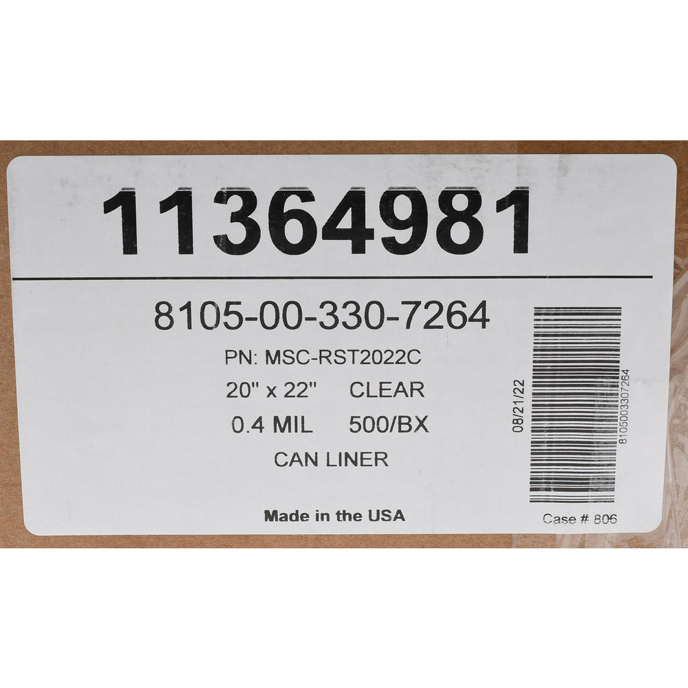 PRO-SOURCE Light Duty Trash Bags: 4 gal, 0.4 mil, Pack of 500 - MSC-RST2022C