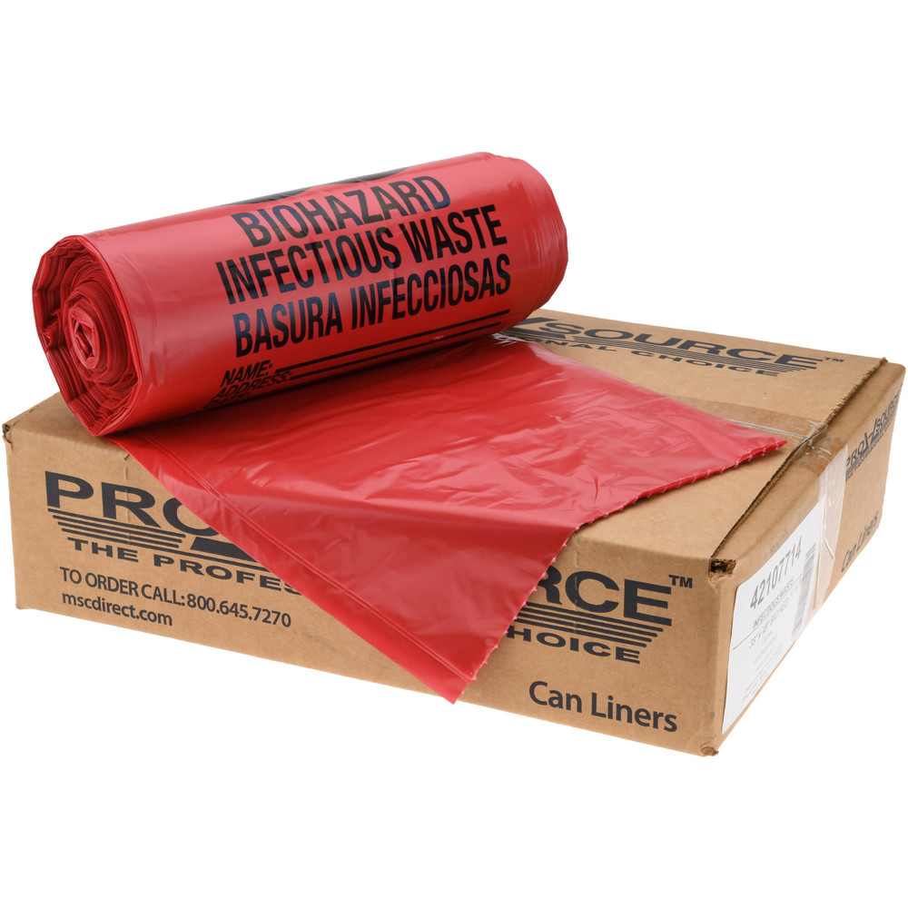 PRO-SOURCE Pack of (250) 24 Gal Capacity, Clear, Linear Low-Denstiy Polyethylene (LLDPE), Hazardous Waste Bags - PSDL183060C