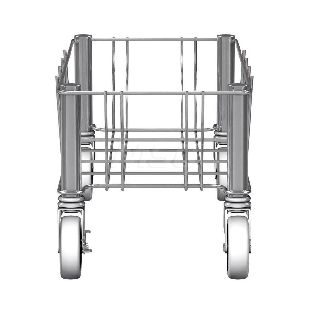 Rubbermaid SLIM JIM Single Trash/Garbage Can/Bin Dolly, Stainless Steel - 1968468