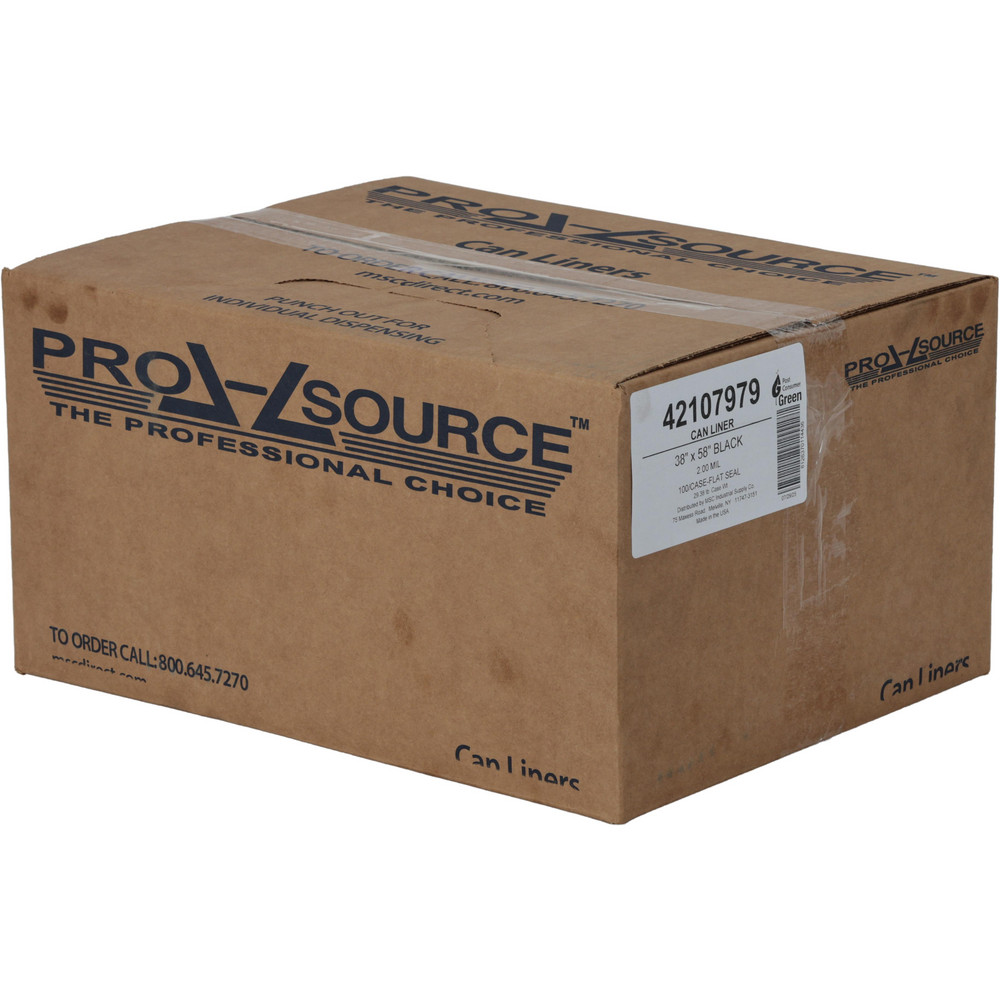 PRO-SOURCE Contractor Trash Bags: 60 gal, 2 mil, Pack of 100 - PSM6161FB