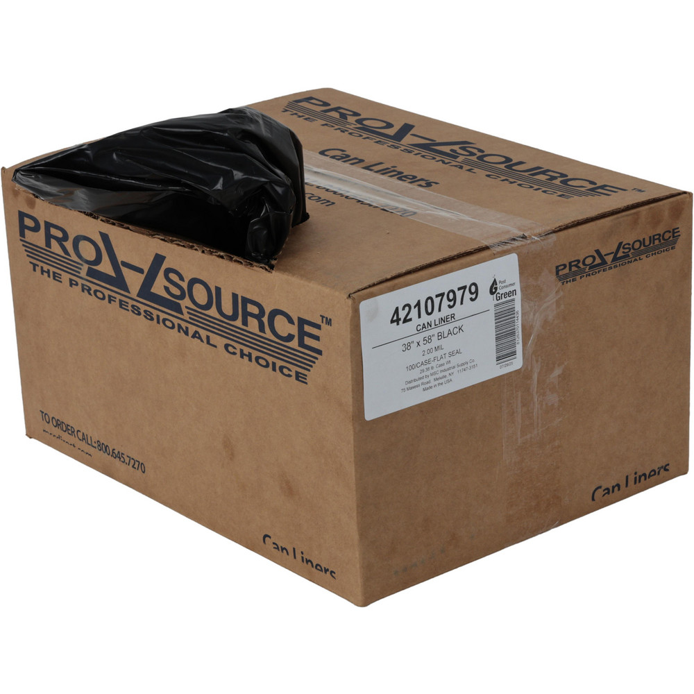 PRO-SOURCE Contractor Trash Bags: 60 gal, 2 mil, Pack of 100 - PSM6161FB