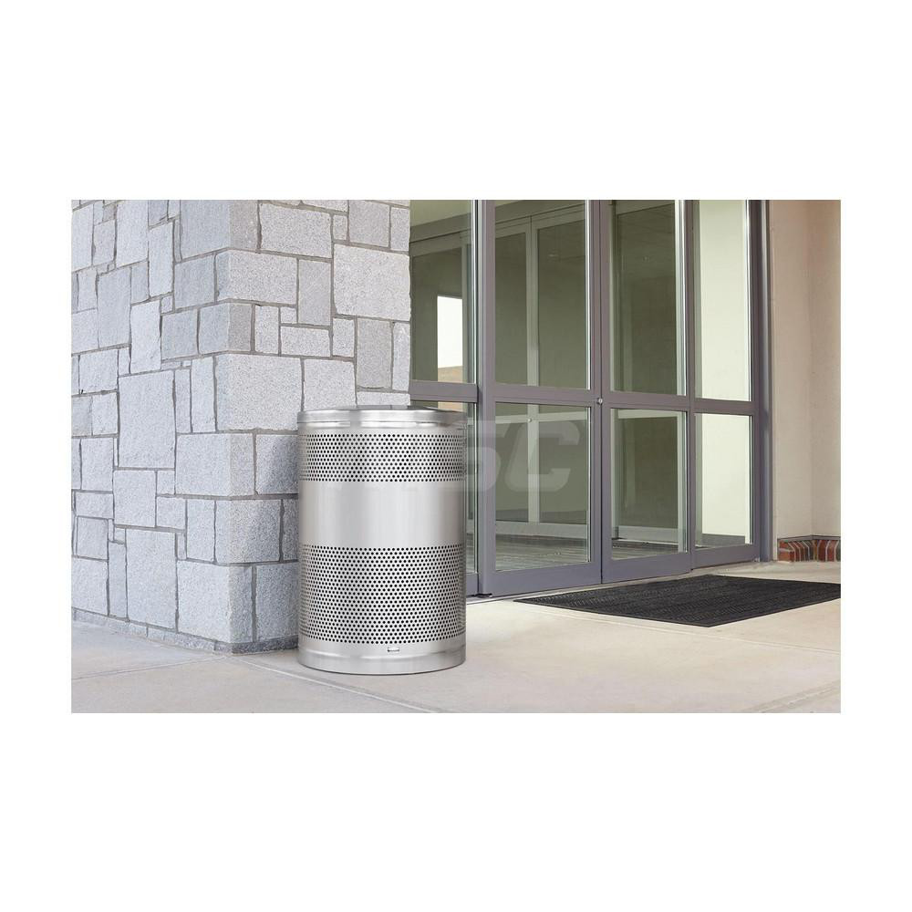 Rubbermaid Decorative Trash Can: 51 gal, Round, Black - FGS55ETBKPL