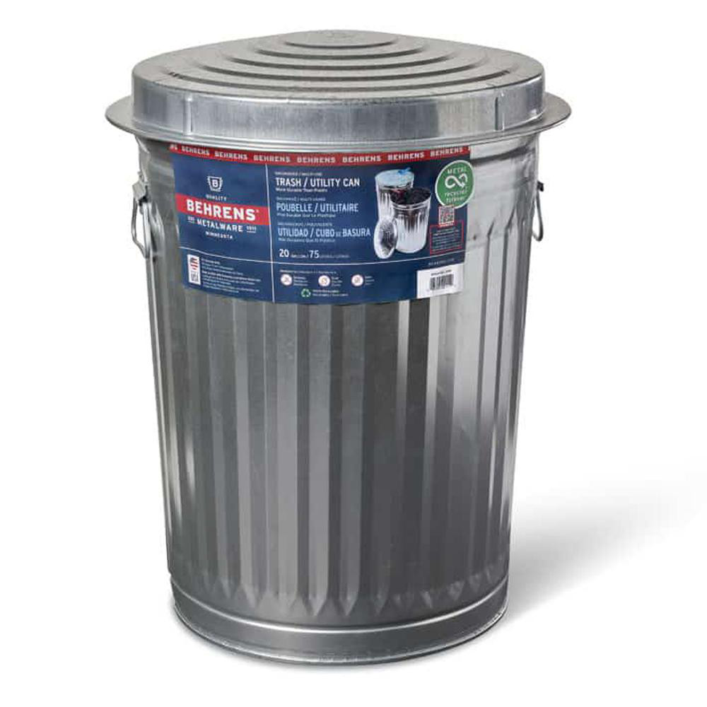 Rubbermaid Decorative Trash Can: 51 gal, Round, Black - FGS55ETBKPL