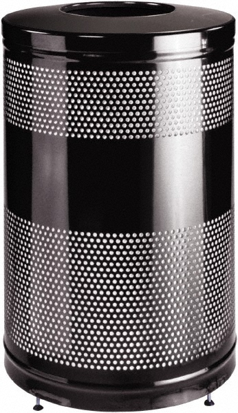 Rubbermaid Decorative Trash Can: 51 gal, Round, Black - FGS55ETBKPL