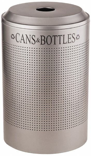 Rubbermaid Recycling Container: 26 gal, Round, Gray - FGDRR24CSM