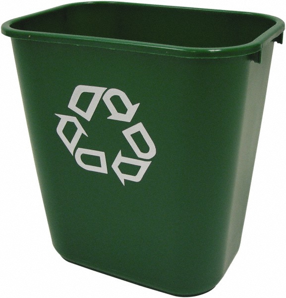 Rubbermaid Recycling Container: 26 gal, Round, Gray - FGDRR24CSM