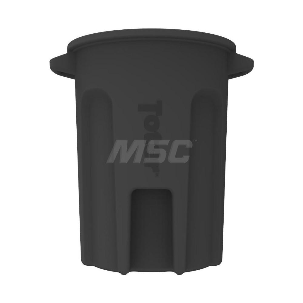 Toter Trash Can: 32 gal, Round, Black - RND32-B0200