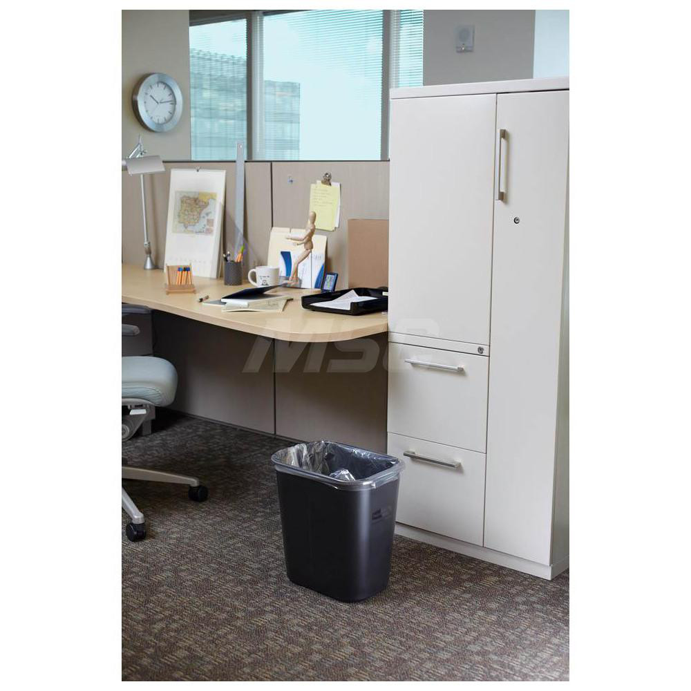 Rubbermaid Wastebasket / Trash Can Medium Under Desk 28 Qt, Gray - FG295600GRAY