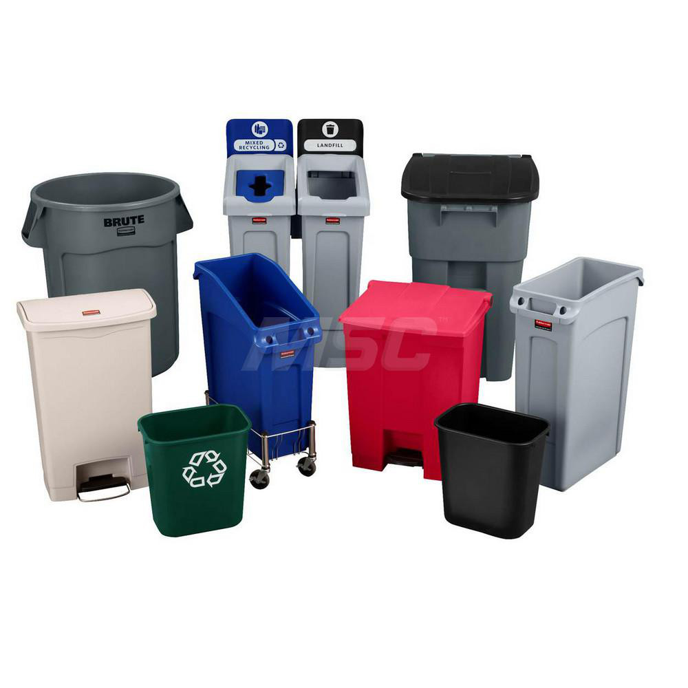 Rubbermaid Wastebasket / Trash Can Medium Under Desk 28 Qt, Gray - FG295600GRAY