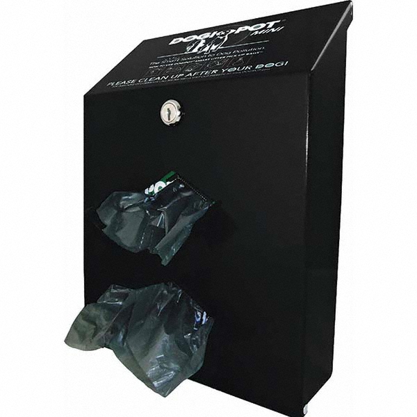 DOGIPOT Pet Waste Stations: Aluminum, Rectangle, 400 Bags, 4' - 8' - 1002M-BLK-2