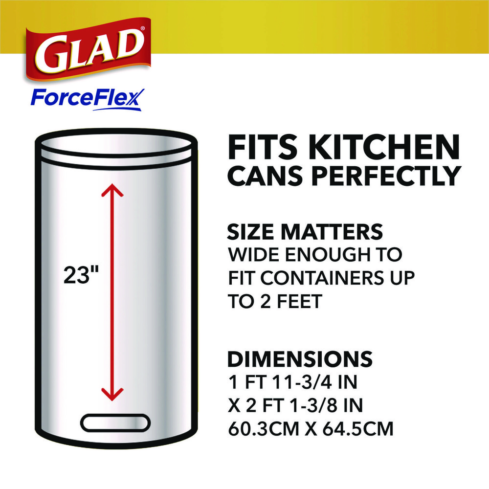 Glad Glad® ForceFlex Drawstring Trash Bags: 13 gal, 0.95 mil, Pack of 240 - CLO78899