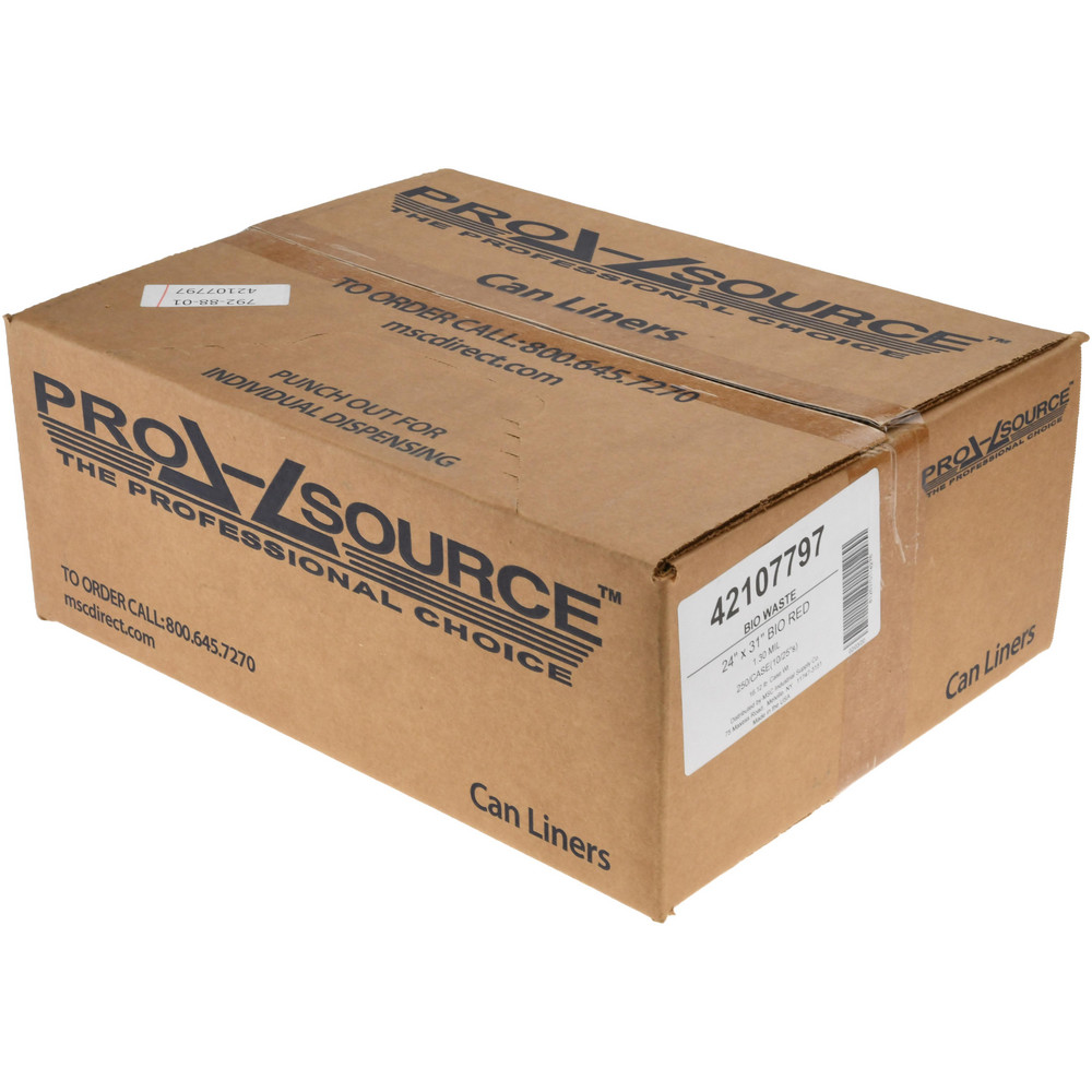 PRO-SOURCE Pack of (250) 16 Gal Capacity, Red, Hazardous Waste Bags - PSIW2431