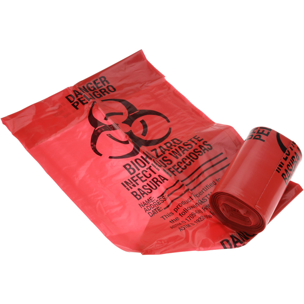 PRO-SOURCE Pack of (250) 16 Gal Capacity, Red, Hazardous Waste Bags - PSIW2431