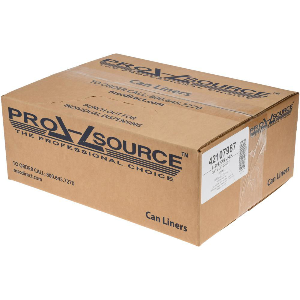 PRO-SOURCE Contractor Trash Bags: 55 gal, 2.5 mil, Pack of 50 - PSDL385825G