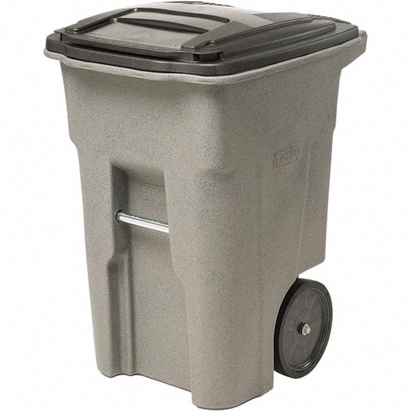 Toter Rollout Trash Can: 48 gal, Rectangle, Gray - ANA48-00GST