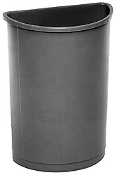 Rubbermaid Trash Can: 21 gal, Half-Round, Beige - FG352000BEIG