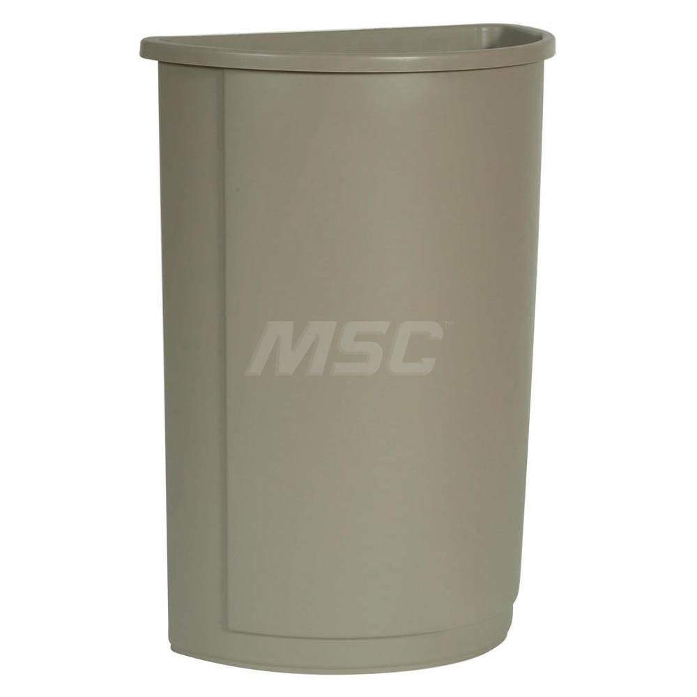 Rubbermaid Trash Can: 21 gal, Half-Round, Beige - FG352000BEIG