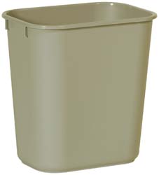 Rubbermaid Trash Can: 21 gal, Half-Round, Beige - FG352000BEIG