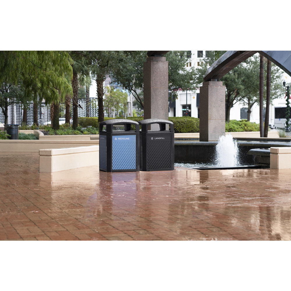 Rubbermaid Decorative Plastic Mixed Recycling Panels, Medium, Blue, 20.72" × 0.5" × 27.95" - 2182677