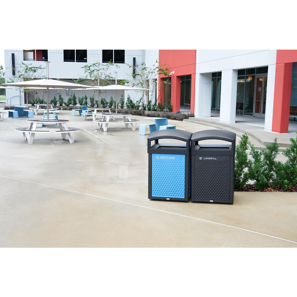 Rubbermaid Decorative Plastic Mixed Recycling Panels, Medium, Blue, 20.72" × 0.5" × 27.95" - 2182677
