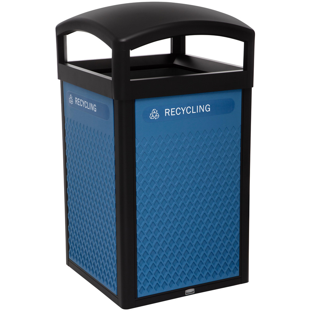Rubbermaid Decorative Plastic Mixed Recycling Panels, Large, Blue, 20.72" × 0.5" × 34.33" - 2182674