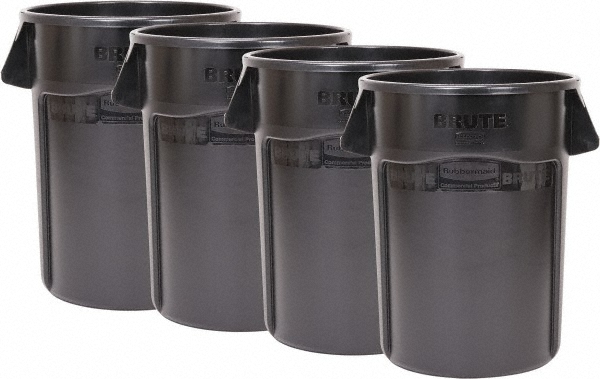 Rubbermaid Trash Can: 55 gal, Round, Green - FG265500DGRN