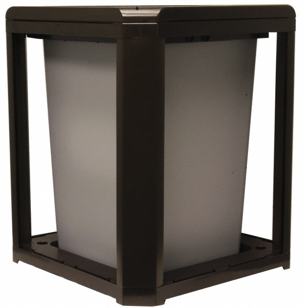 Rubbermaid Trash Can with Ash/Trash Top: 35 gal, Square, Brown - FG397100SBLE