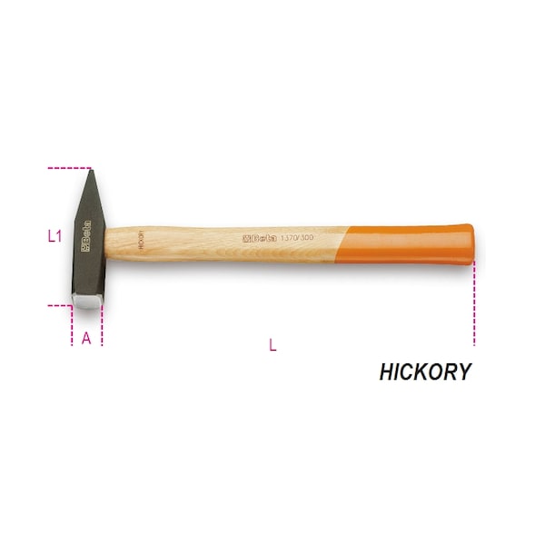 Beta 1370 Engineer's Hammer, Hickory Wood Handle, 7 oz. - 013700052