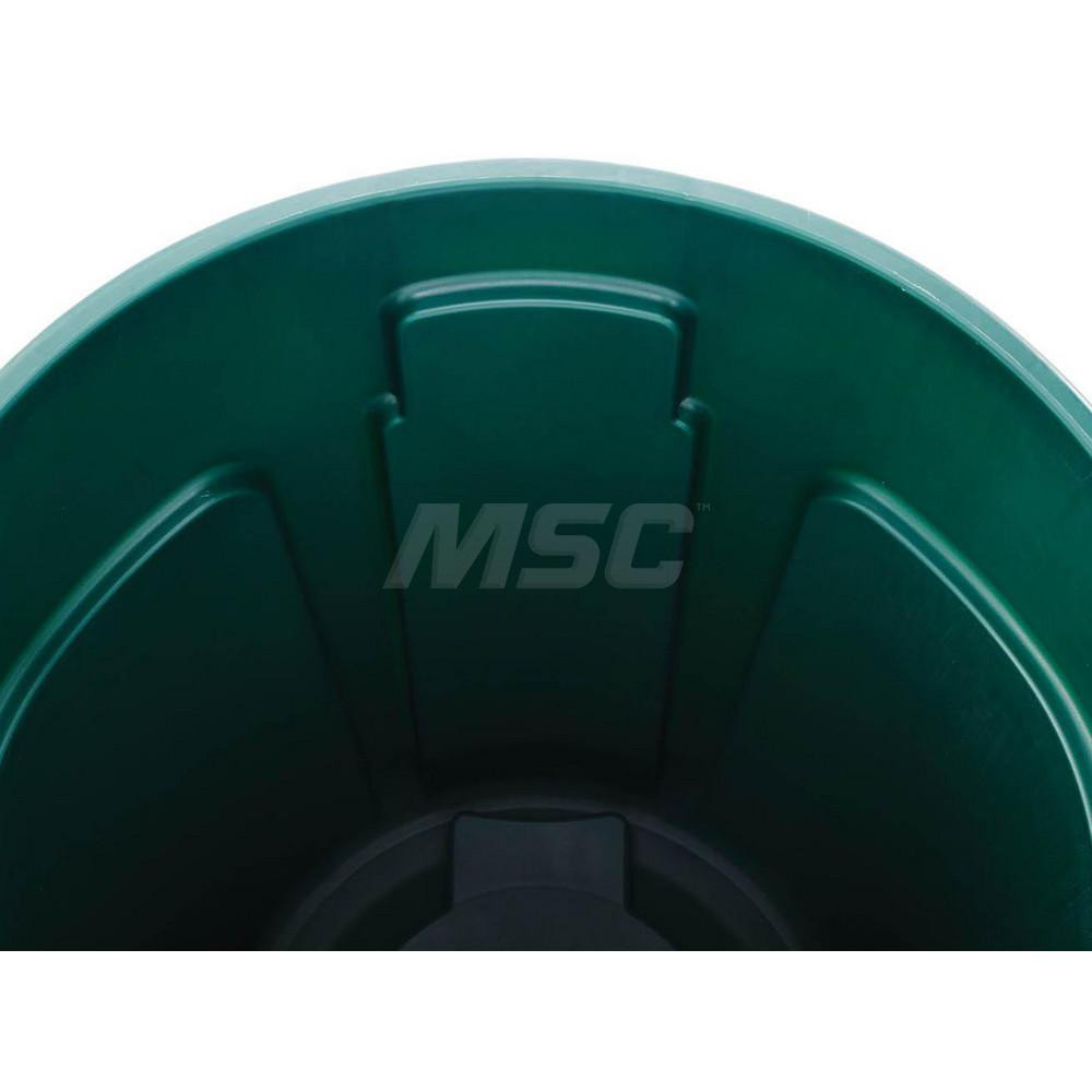 Rubbermaid Recycling Container: 32 gal, Round, Green - 1788472
