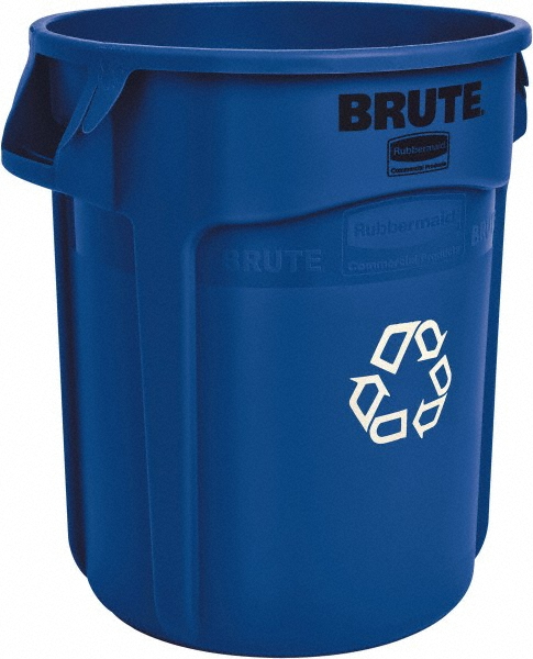 Rubbermaid Recycling Container: 32 gal, Round, Green - 1788472