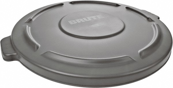 Rubbermaid Trash Can: 44 gal, Round, Gray - 8809712/0979354