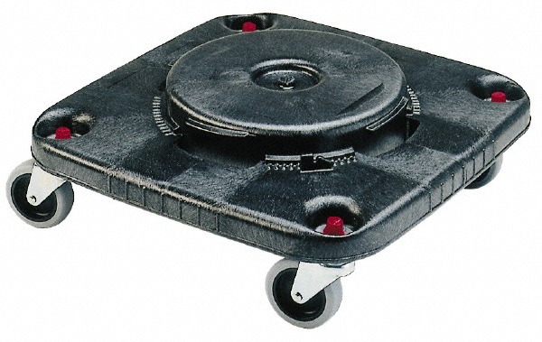 Carlisle Trimline™ 15, 23 gal Rectangle Trash Can Dolly, Black - 36921003