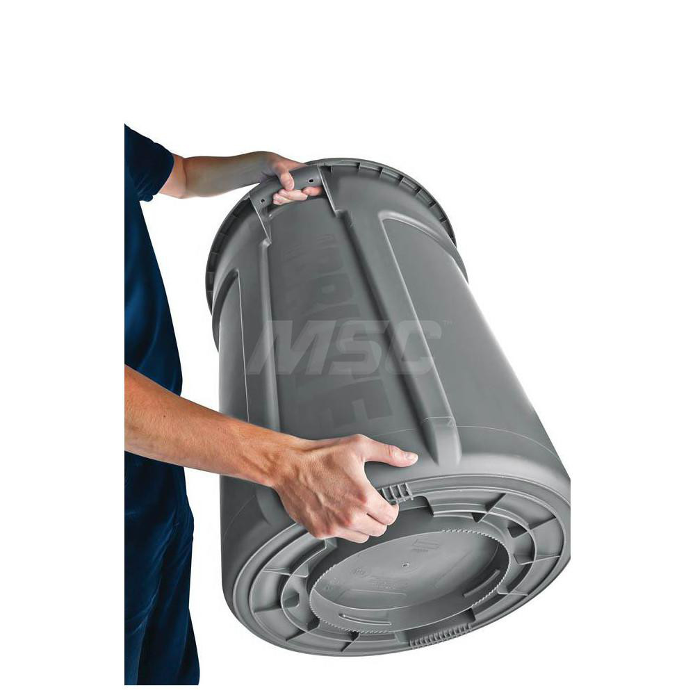 Rubbermaid Trash Can: 10 gal, Round, Yellow - FG261000YEL