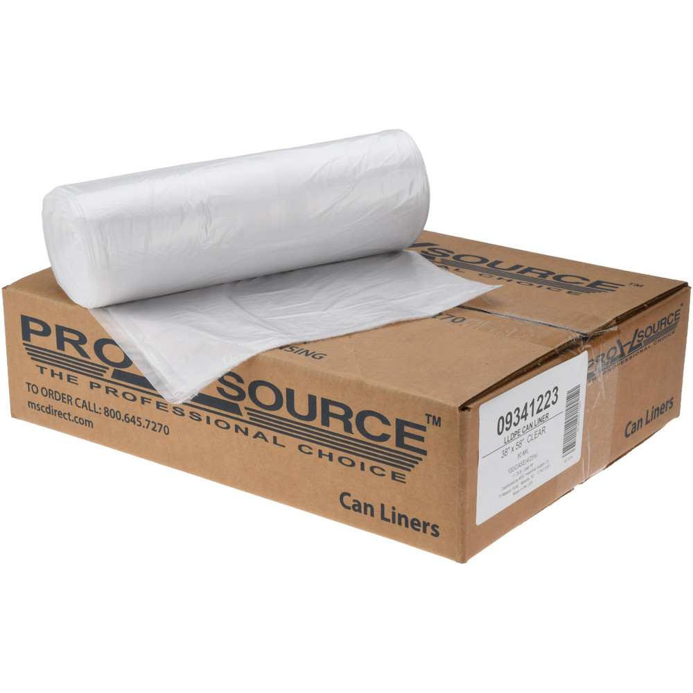 PRO-SOURCE Medium Duty Trash Bags: 60 gal, 0.8 mil, Pack of 100 - PSRC6141HP