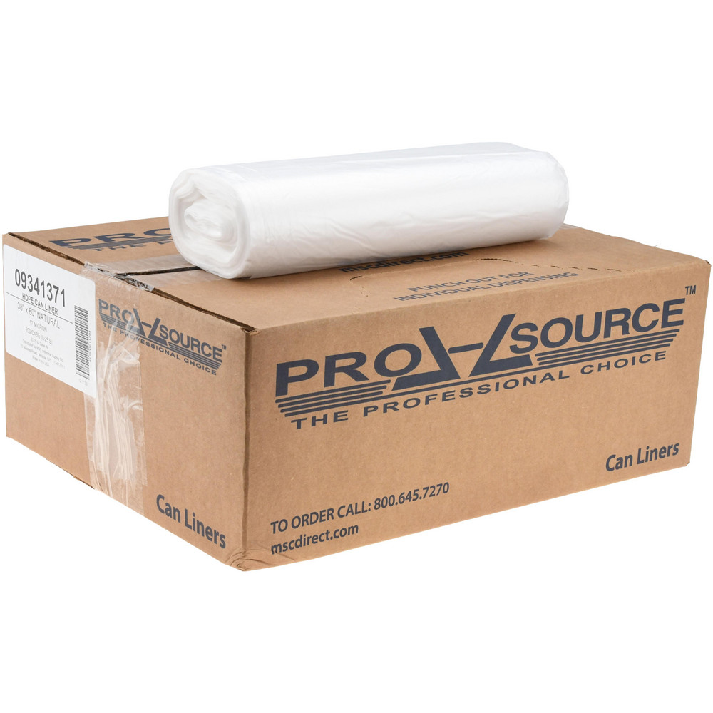 PRO-SOURCE Medium Duty Trash Bags: 60 gal, 0.8 mil, Pack of 100 - PSRC6141HP
